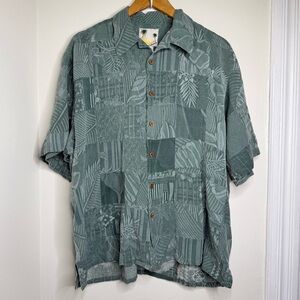 Vintage Banana Cabana Casual Silk Shirt Patchwork Men’s Size XXL resortwear